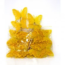 Schmetterling Stecker gelb 24-er Pack
